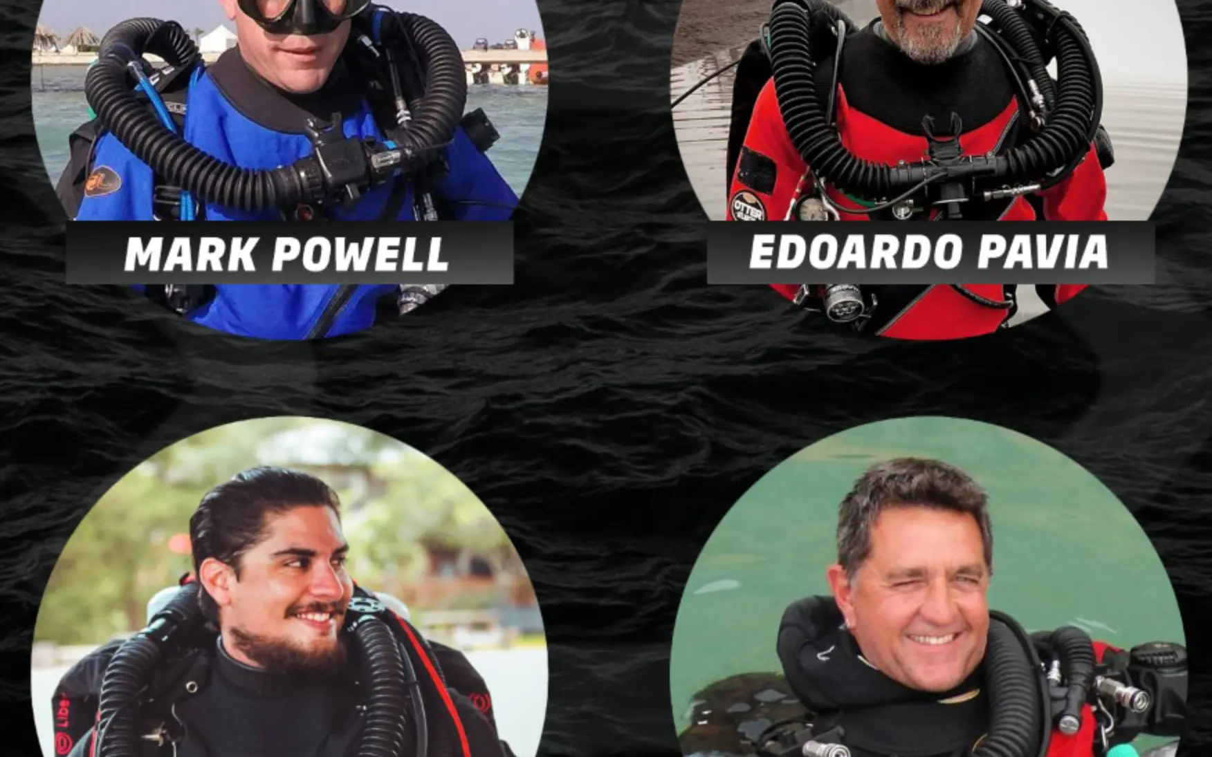 Mark Powell, Edoardo Pavia and Paul Toomer on dual and bailout rebreathers training