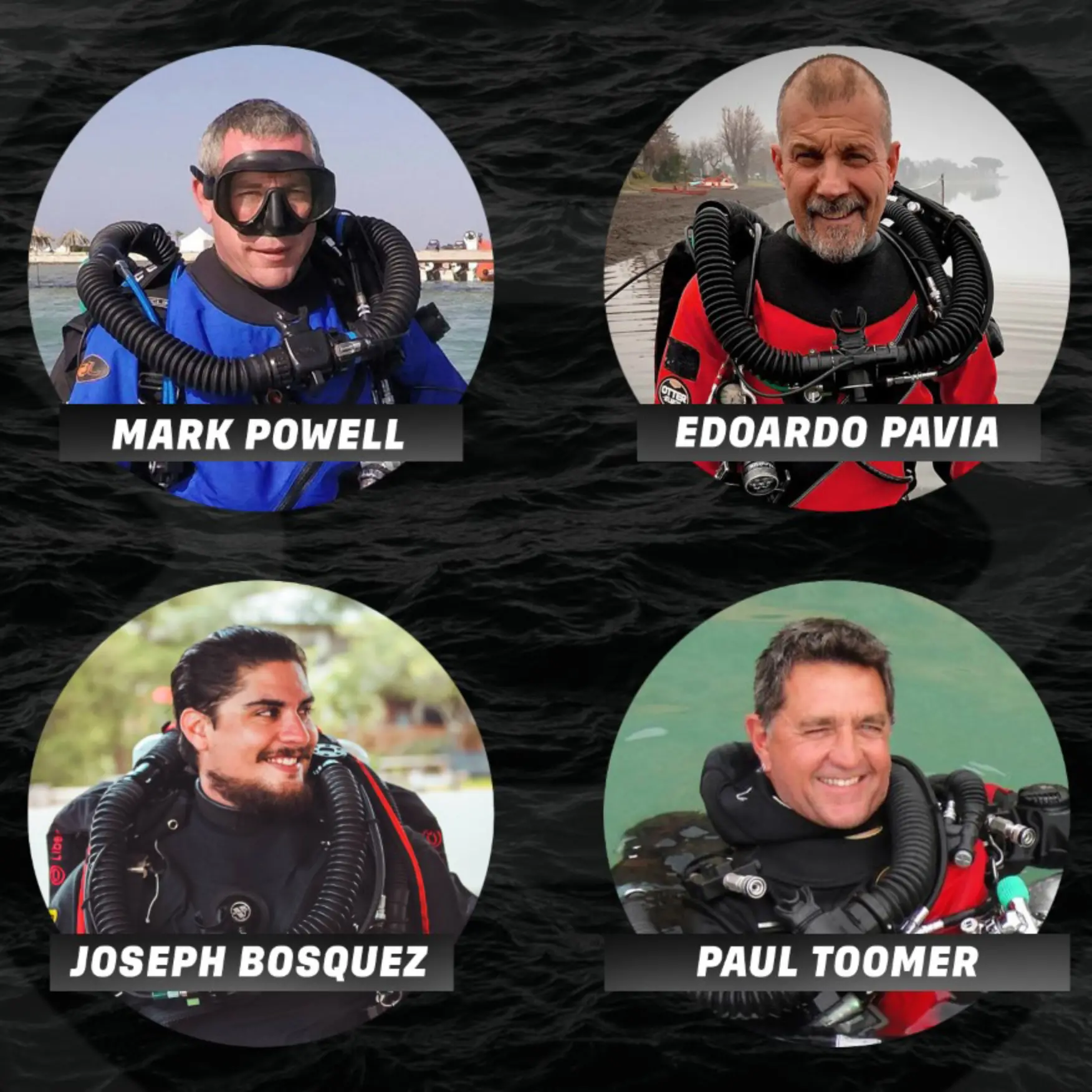 Mark Powell, Edoardo Pavia and Paul Toomer on dual and bailout rebreathers training 