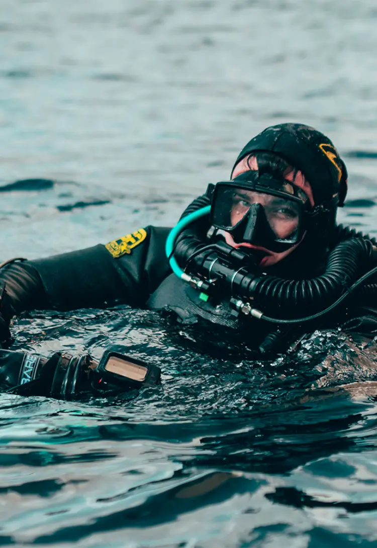 Rebreather diver, Adam Prochaska